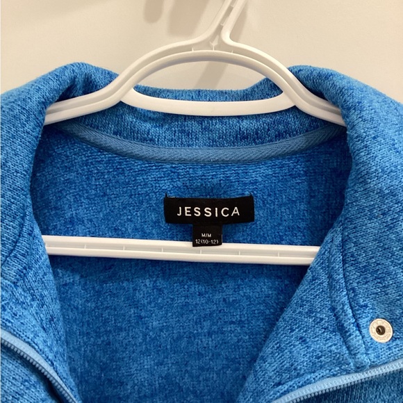 Jessica zip-up Jacket blue also has snaps for double closer size medium - Picture 3 of 6
